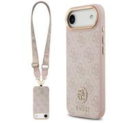 Coque Guess Hardcase 4G Strass Logo avec lanière pour iPhone Air - Pink