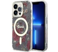 Coque Guess Hardcase Flower MagSafe verte pour iPhone 14 Pro