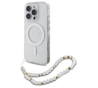 Coque pour iPhone 16 Pro MagSafe avec Paillettes et Cordon Transparent