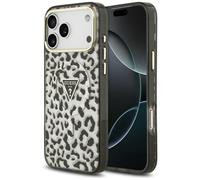 Coque Guess IML Leopard Glitter pour iPhone 18 Pro Max / 17 Pro Max, noire