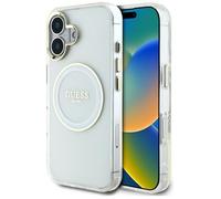 Coque Guess IML Metal Colored Circle MagSafe pour iPhone 16 - White