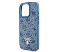 Guess GUHCP16LP4TDSCPB Apple iPhone 16 Pro hardcase Cuir Metal Logo Strass Crossbody bleu