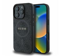 CG MOBILE Guess Magsafe Coque Rigide en polyuréthane 4G avec Logo Classique pour iPhone 16 Pro Max Noir