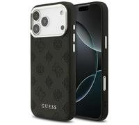 Coque Guess Pivoine Gaufrage À Chaud Script MagSafe Étui pour iPhone 17 Pro Max Noir