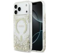 Coque Guess Resin Bottom Glitter pour iPhone 18 Pro Max / 17 Pro Max, dorée