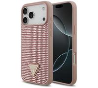 Coque Guess Rhinestone Triangle Logo pour iPhone 17 Pro Max Rose