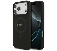 CG MOBILE Guess Saffiano Classic Logo compatible avec MagSafe Coque pour iPhone 17 Pro Max (noir)