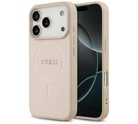 Coque Guess Saffiano Classic Logo MagSafe Étui pour iPhone 17 Pro Rose