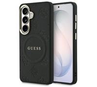Coque Guess Saffiano Peony Embossed Ring MagSafe pour Samsung Galaxy S26 - Black