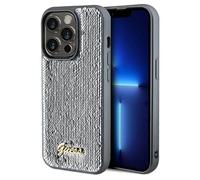 Étui Guess pour iPhone 14 Pro Sequin Script Metal argenté