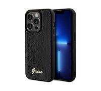 Coque Guess Sequin Script en métal pour iPhone 14 Pro (noire)