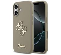 Coque Guess Silicone Big 4G Script Étui pour iPhone 17 Marron