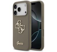 Coque Guess Silicone Big 4G Script Étui pour iPhone 17 Pro Marron