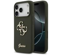 Coque Guess Silicone Big 4G Script Étui pour iPhone 17 Pro Max Kaki
