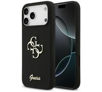 Coque Guess Silicone Big 4G Script Étui pour iPhone 17 Pro Max Noir