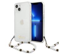 Coque Guess White Pearl pour iPhone 15/14/13 (transparente)