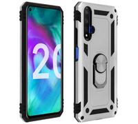 Coque Honor 20 / Huawei Nova 5T Antichoc bi-matières Bague Support Vidéo argent