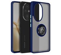 Avizar Coque pour Honor 200 Pro Antichoc Bague métallique Support vidéo Bleu nuit