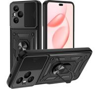 Coque Honor 400 Pro - Protection Antichoc Hybride Tpu+Pc, Cache Caméra Coulissant, Anneau Rotatif 360° Magnétique & Support Voiture - Noir