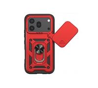Coque Honor 600 Pro - Cache Caméra - Bague Magnétique - Protection Militaire Rouge