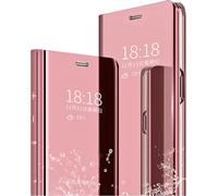 Coque Honor 70 + Protecteur D'écran - Flip View Effet Miroir Or Rose, Slim, Antichoc, Anti-Rayures Avec Support