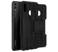 Coque Honor 8X Antichocs Silicone + Polycarbonate Support intégré Noir
