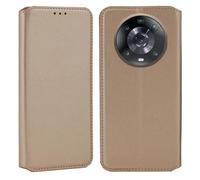 Coque - Honor - Magic 4 Pro - Portefeuille Cuir - Semi-rigide - Or