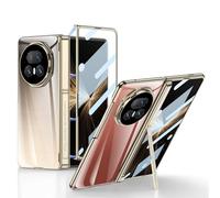 COQUE Honor Magic V5 Phone Case avec Film Anti-Peep, de Couverture Pliable de Style Supercar, de téléphone Transparente pour Honor Magic V5-Or