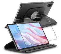 Coque Honor Pad X9 Housse Etui Rotatif 360 PU Cuir + VERRE Tremp, Noir