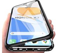 Coque Honor X7 - Cadre Métallique Aimanté, Verre Trempé 9h Avant Et Arrière, Ultra-Fine, Protection 360° Noir