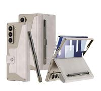 COQUE Housse Galaxy Fold 7, étui en Cuir Pliable à Rabat Mince avec Fente pour Stylo Velcro Amovible, de téléphone Pliable pour Samsung Galaxy Z Fold 7 5G-Gris