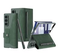 COQUE Housse pour Galaxy Fold 7, étui en Cuir Pliable à Rabat Mince avec Fente pour Stylo Velcro Amovible, de téléphone Pliable pour Samsung Galaxy Z Fold 7 5G-Vert