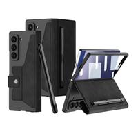COQUE Housse pour Galaxy Fold 7, étui en Cuir Pliable à Rabat Mince avec Fente pour Stylo Velcro Amovible, de téléphone Pliable pour Samsung Galaxy Z Fold 7 5G-Le Noir