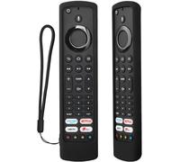 Coque Housse Télécommande Compatible avec Fire TV Omni/TCL 2022 CF630 YKF494-B203/Xiaomi Fire Smart TV F2/CT-8565/JVC RM-C3253,Télécommande en Silicone Antichoc, Lavable, avec Cordon (Noir)