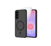 Coque Mat Magnétique pour Samsung Galaxy A37 5G - 2 Verre Trempé, Compatible avec MagSafe, Protection caméra, Antichoc - HQSELECTION®