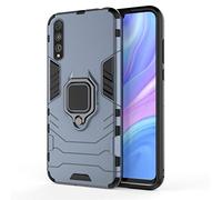 Coque Huawei Enjoy 10S, MHHQ 2 en 1 Armour Style Robuste Hybrides Double Couche Armure Defender TPU + PC Case Cover avec Support Magnétique Car Mount pour Huawei Enjoy 10S -Black Plus Gray