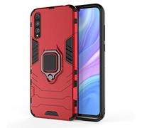 Coque Huawei Enjoy 10S, MHHQ 2 en 1 Armour style robuste hybrides double couche Armure Defender TPU + PC Case Cover avec Support Magnétique Car Mount pour Huawei Enjoy 10S -Red
