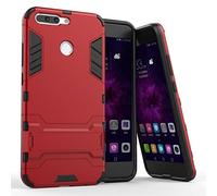 Coque Huawei Honor V8 MHHQ Hybrid 2 en 1 - Polyuréthane thermoplastique + polycarbonate - Double épaisseur - Bumper et protection arrière - Avec support Huawei Honor V9/Honor 8 Pro rouge