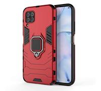 Coque Huawei Nova 6SE / P40 Lite, MHHQ 2 en 1 Armour style robuste hybrides double couche Armure Defender TPU + PC Case Cover avec Support Magnétique Car Mount pour Huawei Nova 6SE / P40 Lite -Red
