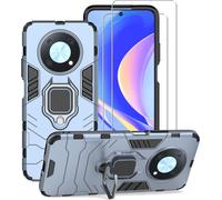 Coque Huawei Nova Y90 Hybride Double Couche Tpu+Pc Anti-Chocs Niveau Militaire + 2 Verres Trempés 9h Pied Support Magnétique Noir