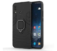 Coque Huawei P Smart 2019, MHHQ 2 en 1 Armour style robuste hybrides double couche Armure Defender TPU + PC Case Cover avec Support Magnétique Car Mount pour Huawei P Smart 2019 -All Black