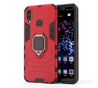Coque Huawei P Smart Plus/Nova 3i, MHHQ 2 en 1 Armour Style Robuste Hybrides Double Couche Armure Defender TPU + PC Case Cover avec Support Magnétique Car Mount pour Huawei Nova 3i -Red