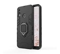 Coque Huawei P20 Lite, CHcase 2 en 1 Armour Style Robuste Hybrides Double Couche Armure Defender TPU + PC Hard Coques Case Cover avec Support Magnétique Car Mount pour Huawei P20 Lite -All Black