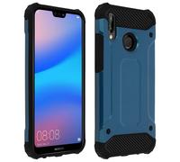 Coque Huawei P20 Lite Design Relief Bi-matière Robuste Antichute 1,8m bleu nuit