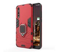 Coque Huawei P20 Pro, MHHQ 2 en 1 Armour style robuste hybrides double couche Armure Defender TPU + PC Hard coques Case Cover avec Support Magnétique Car Mount pour Huawei P20 Pro -Red