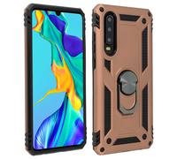 Coque Huawei P30 Bi matières Bague Support Vidéo rose gold