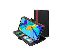 - Coque Huawei P30 Etui Portefeuille Housse PU Cuir Porte-Cartes Support Stand, Noir / Rouge [Dimensions PRECISES Smartphone : 149.1 x 71.4 x 7.6mm,