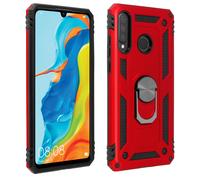 Coque Huawei P30 Lite Bi matières Bague Support Vidéo rouge