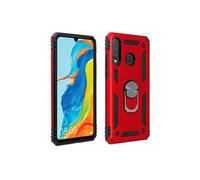 Coque Huawei P30 Lite Bi matières Bague Support Vidéo rouge