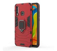 Coque Huawei P30 Lite, CHcase 2 en 1 Armour Style Robuste Hybrides Double Couche Armure Defender TPU + PC Case Cover avec Support Magnétique Car Mount pour Huawei P30 Lite -Red